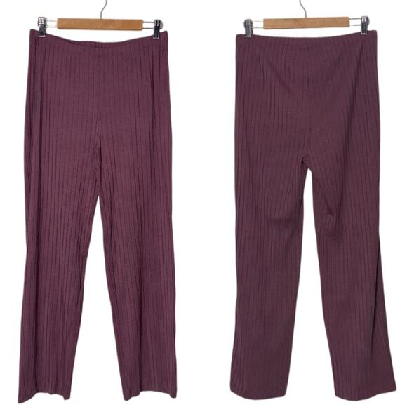 Eileen Fisher Rib Ankle Pant Women's Size Medium Relaxed Fit Elastic Waist Fig - Picture 2 of 16